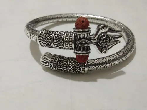 Bahubali Mens Silver Kada