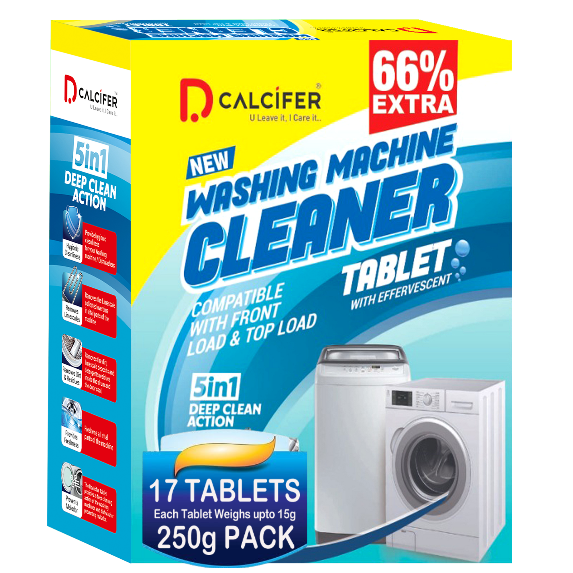 Dcalcifer Washing Machine Cleaner and Descaler Tablet 250g Pack of 1