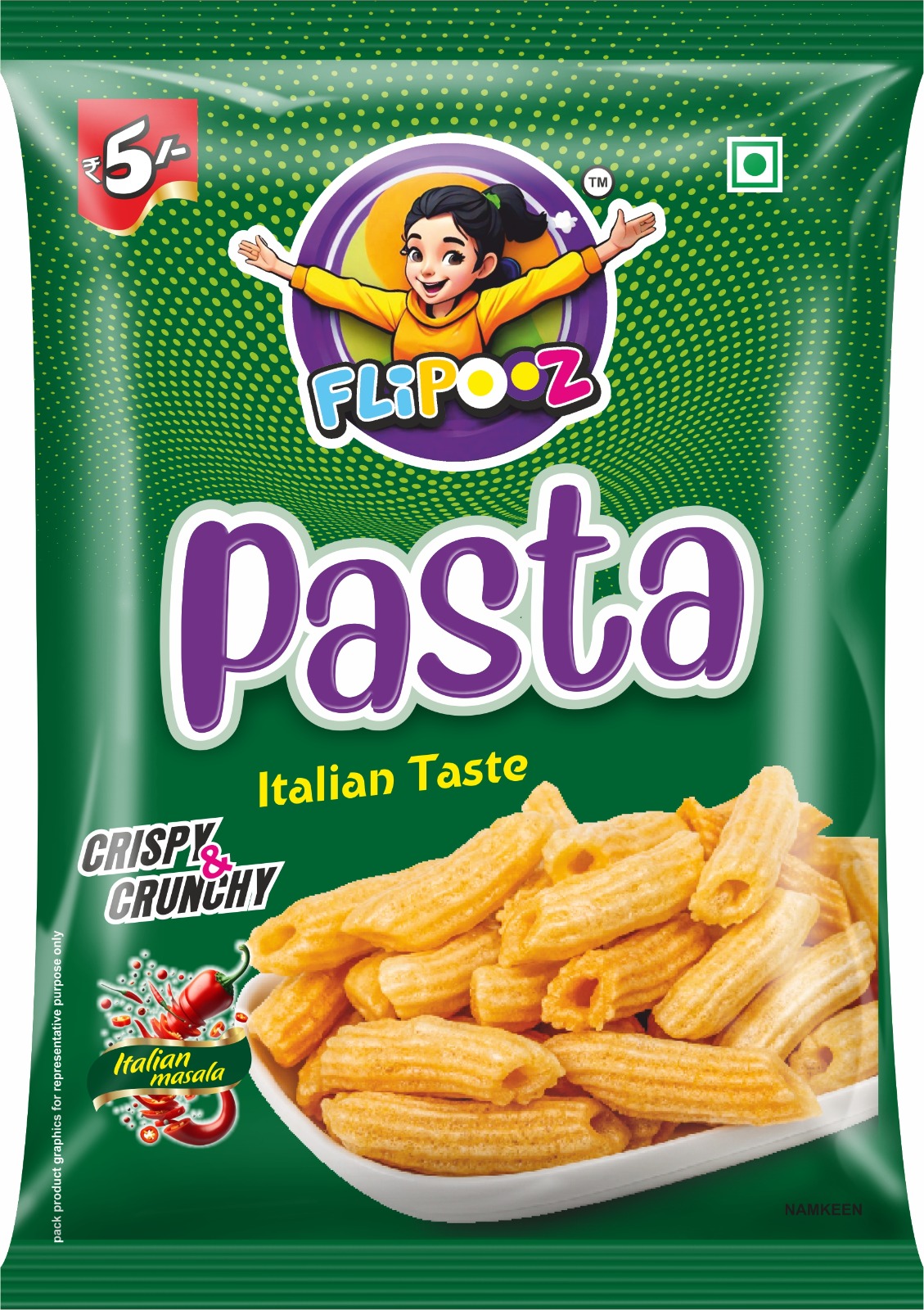 5 rs packet pasta fryums